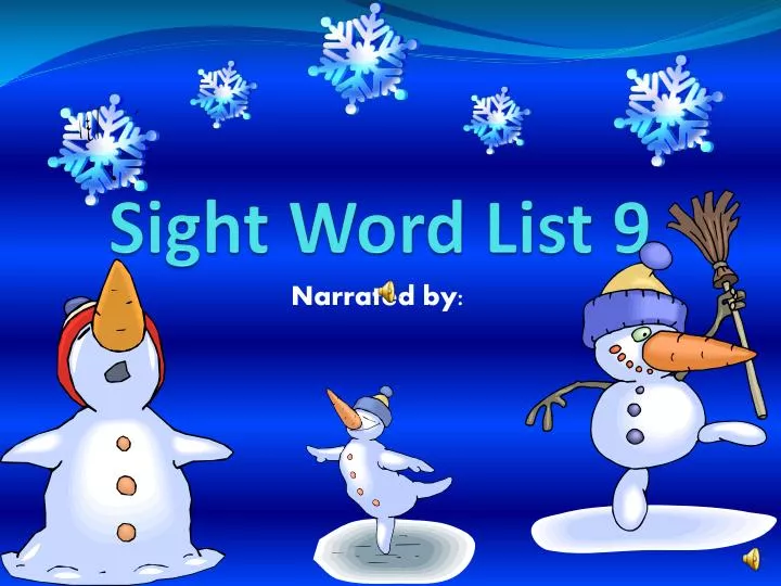sight word list 9