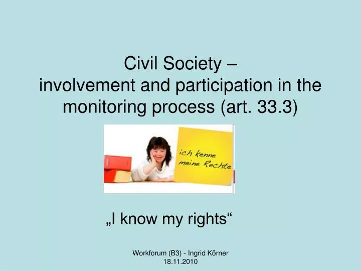 civil society involvement and participation in the monitoring process art 33 3