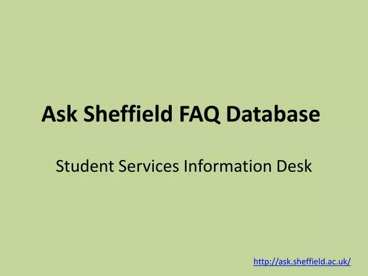 ask sheffield faq database