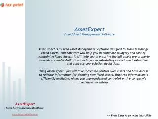 assetexpert fixed asset management software