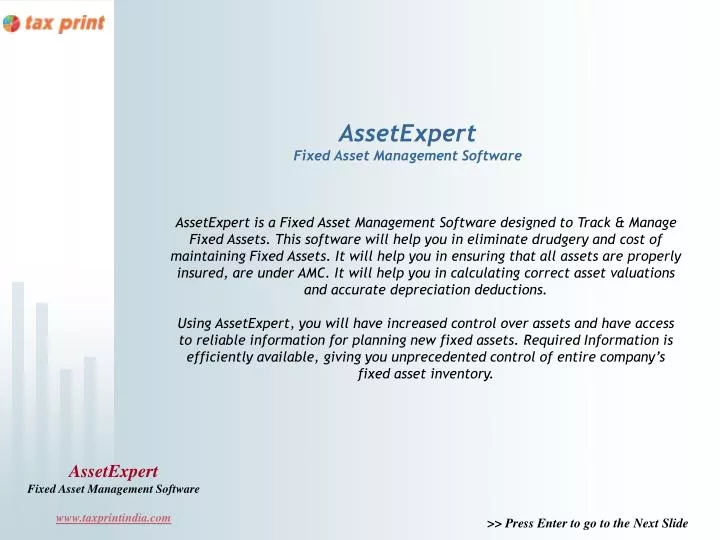 assetexpert fixed asset management software