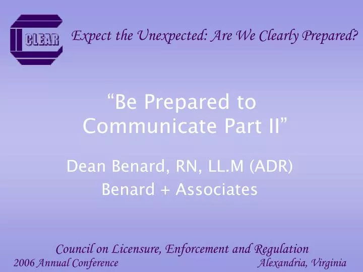 be prepared to communicate part ii