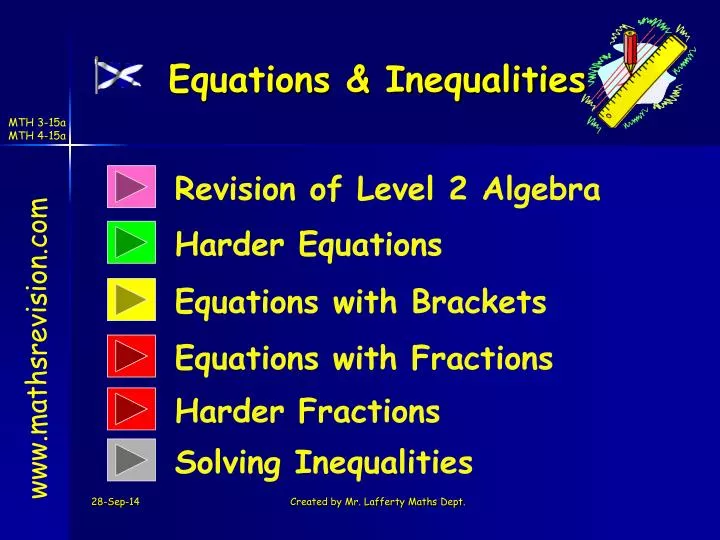 equations inequalities