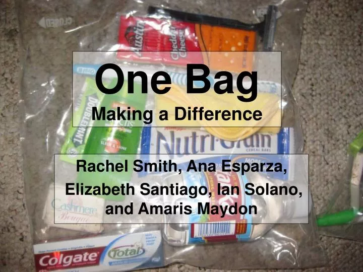 one bag making a difference