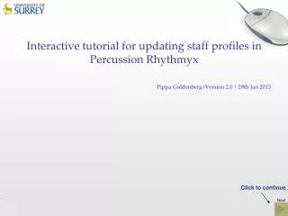 Interactive tutorial for updating staff profiles in Percussion Rhythmyx