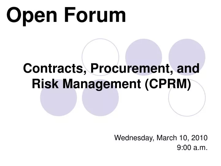 contracts procurement and risk management cprm