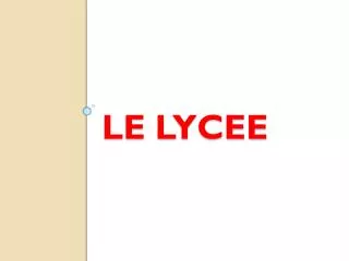 le lycee