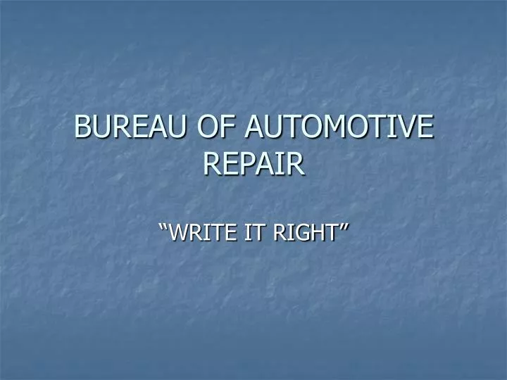 bureau of automotive repair