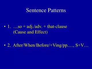 Sentence Patterns