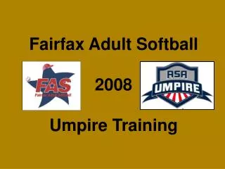 Fairfax Adult Softball 2008 Umpire Training