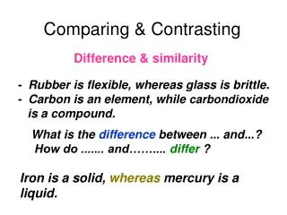 Comparing &amp; Contrasting