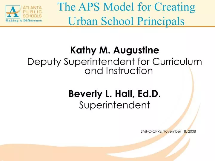 the aps model for creating urban school principals