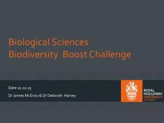 Biological Sciences Biodiversity Boost Challenge
