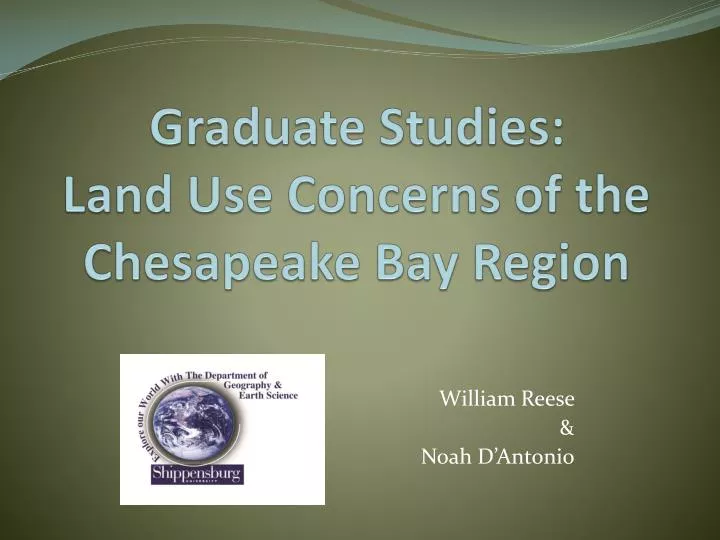 graduate studies land use concerns of the chesapeake bay region