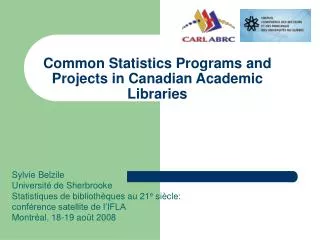 Common Statistics Programs and Projects in Canadian Academic Libraries