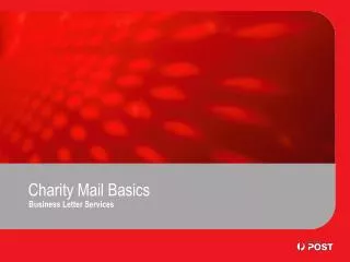 Charity Mail Basics