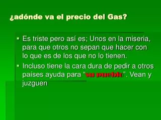 ad nde va el precio del gas