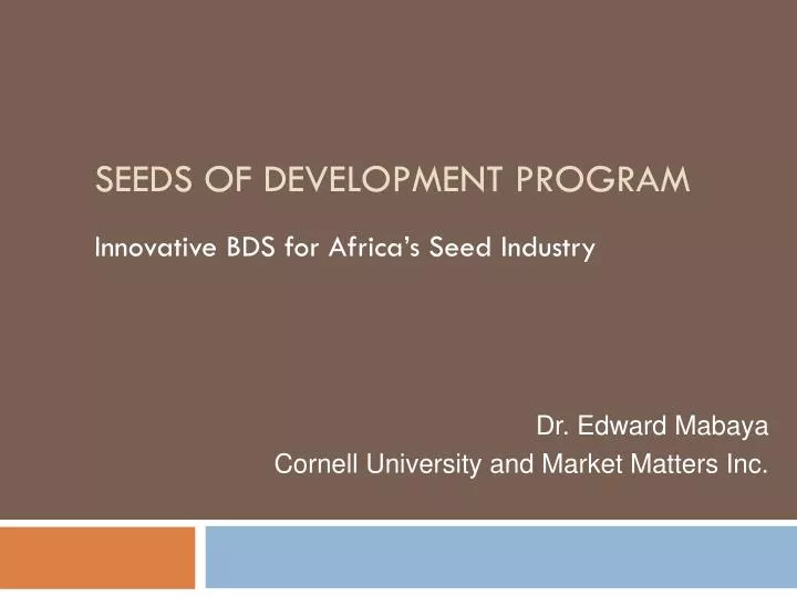 seeds of development program