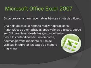 microsoft office excel 2007
