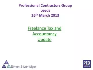 Professional Contractors Group Leeds 26 th March 2013