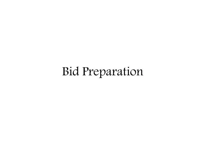 bid preparation