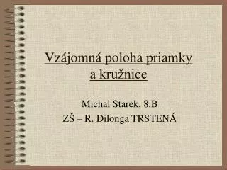 vz jomn poloha priamky a kru nice