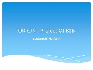 ORIGIN---Project Of B2B