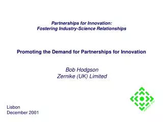 Promoting the Demand for Partnerships for Innovation