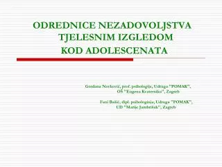 odrednice nezadovoljstva tjelesnim izgledom kod adolescenata