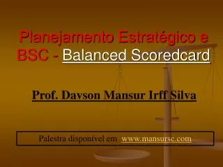 planejamento estrat gico e bsc balanced scoredcard
