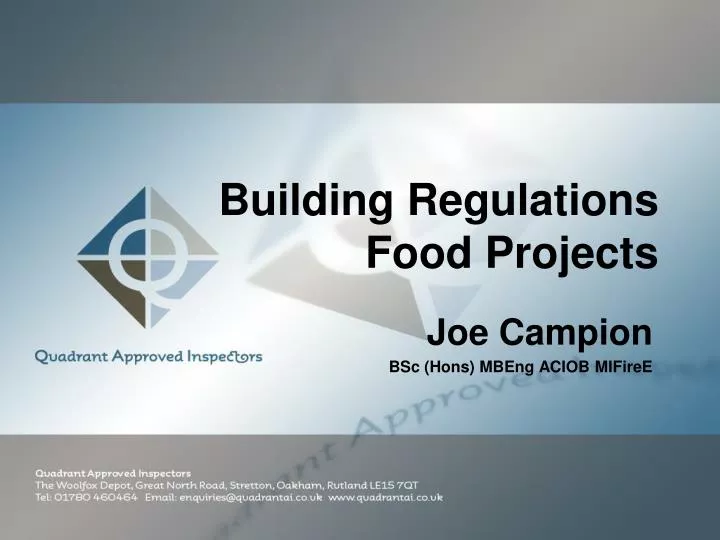 building regulations food projects