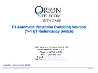 E1 Automatic Protection Switching Solution (1+1 E1 Redundancy Switch)