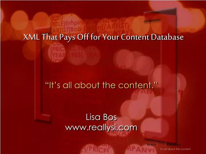 xml that pays off for your content database