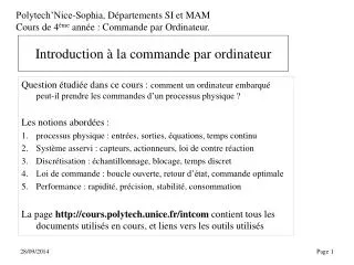 introduction la commande par ordinateur