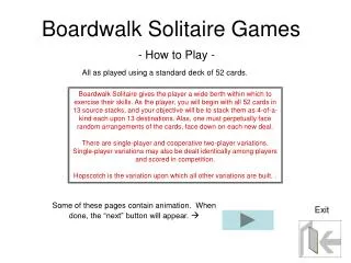 Boardwalk Solitaire Games