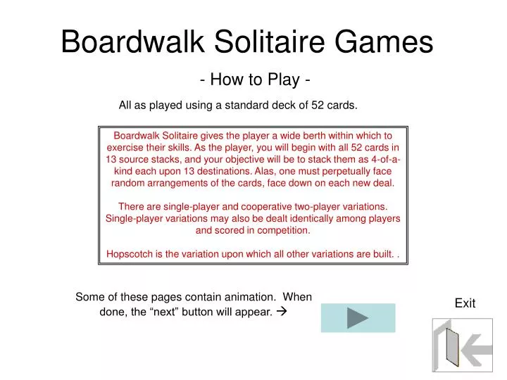 boardwalk solitaire games