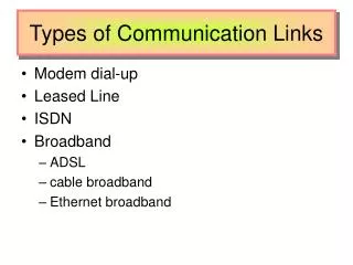 Types of Communication Links