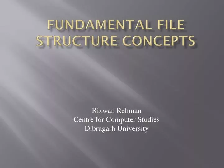 fundamental file structure concepts