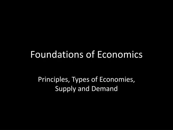 foundations of economics