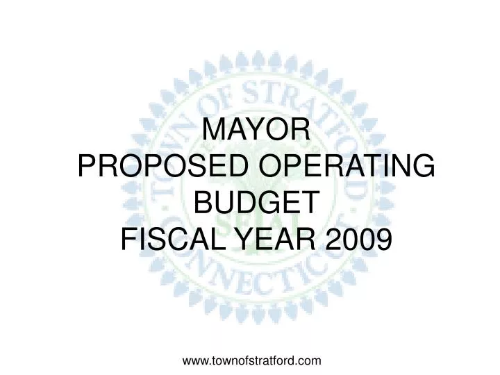 mayor proposed operating budget fiscal year 2009