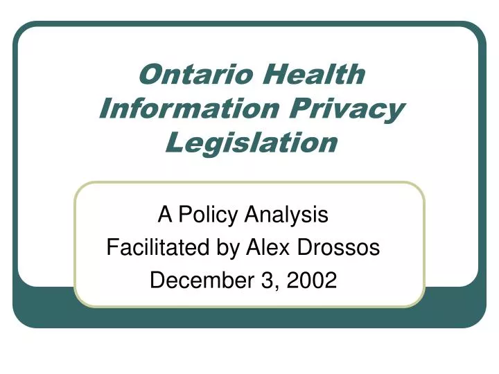 ontario health information privacy legislation