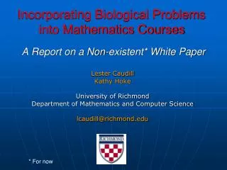 Incorporating Biological Problems into Mathematics Courses