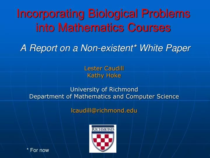 incorporating biological problems into mathematics courses