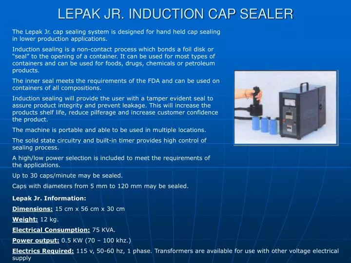 lepak jr induction cap sealer