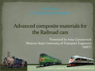 Advanced composite materials for the Railroad cars
