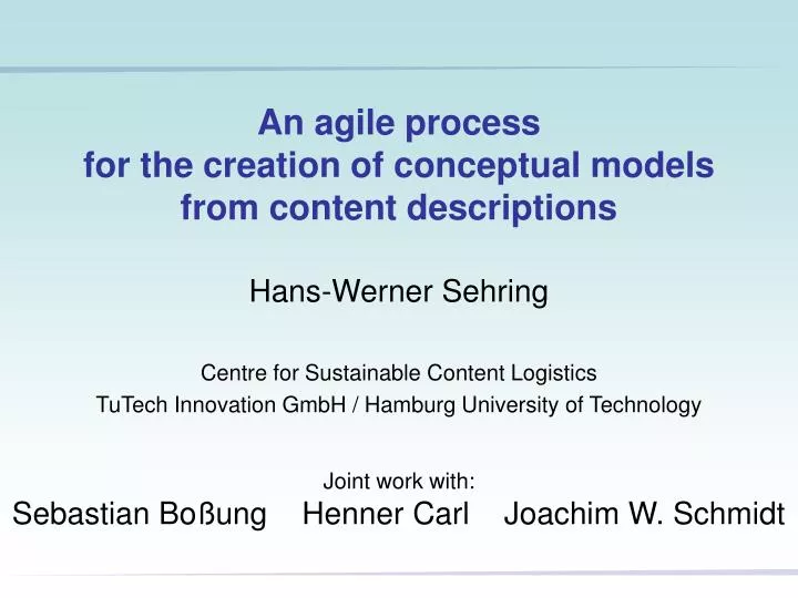 an agile process for the creation of conceptual models from content descriptions