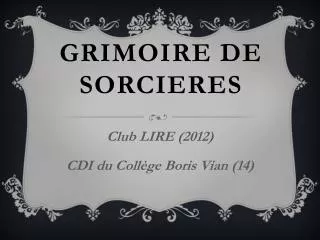 grimoire de sorcieres
