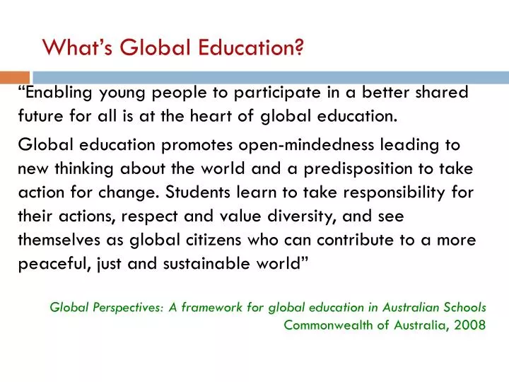 what s global education