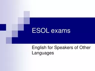 ESOL exams