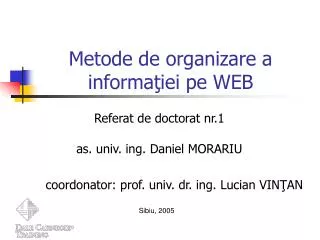 metode de organizare a informa iei pe web